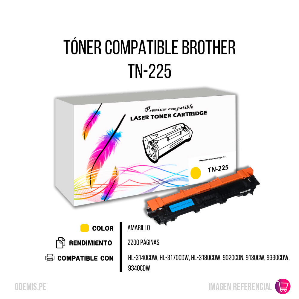 Toner Brother TN-225 Yellow 2.2K Pág. HL 3140CW Compatible