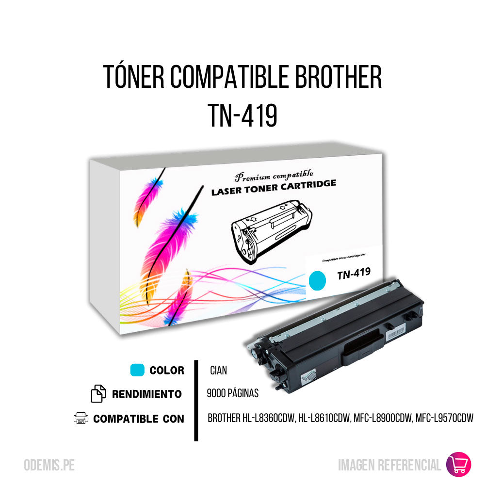 Toner Brother TN-419 Cian 9K Pág. L8360CDW Compatible