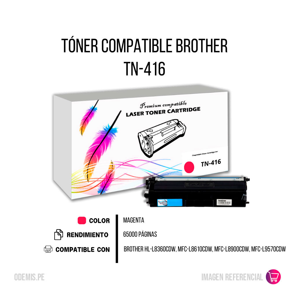 Toner Brother TN-416 Magenta 6,5K Pág. HL-L8260CDW Compatible
