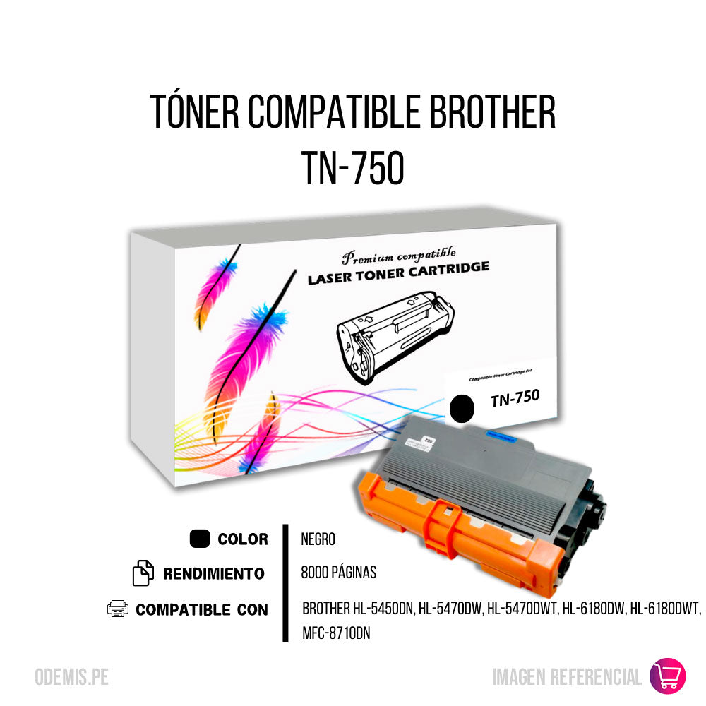 Toner Brother TN-750 Negro 8K Pág. HL5450DN Compatible
