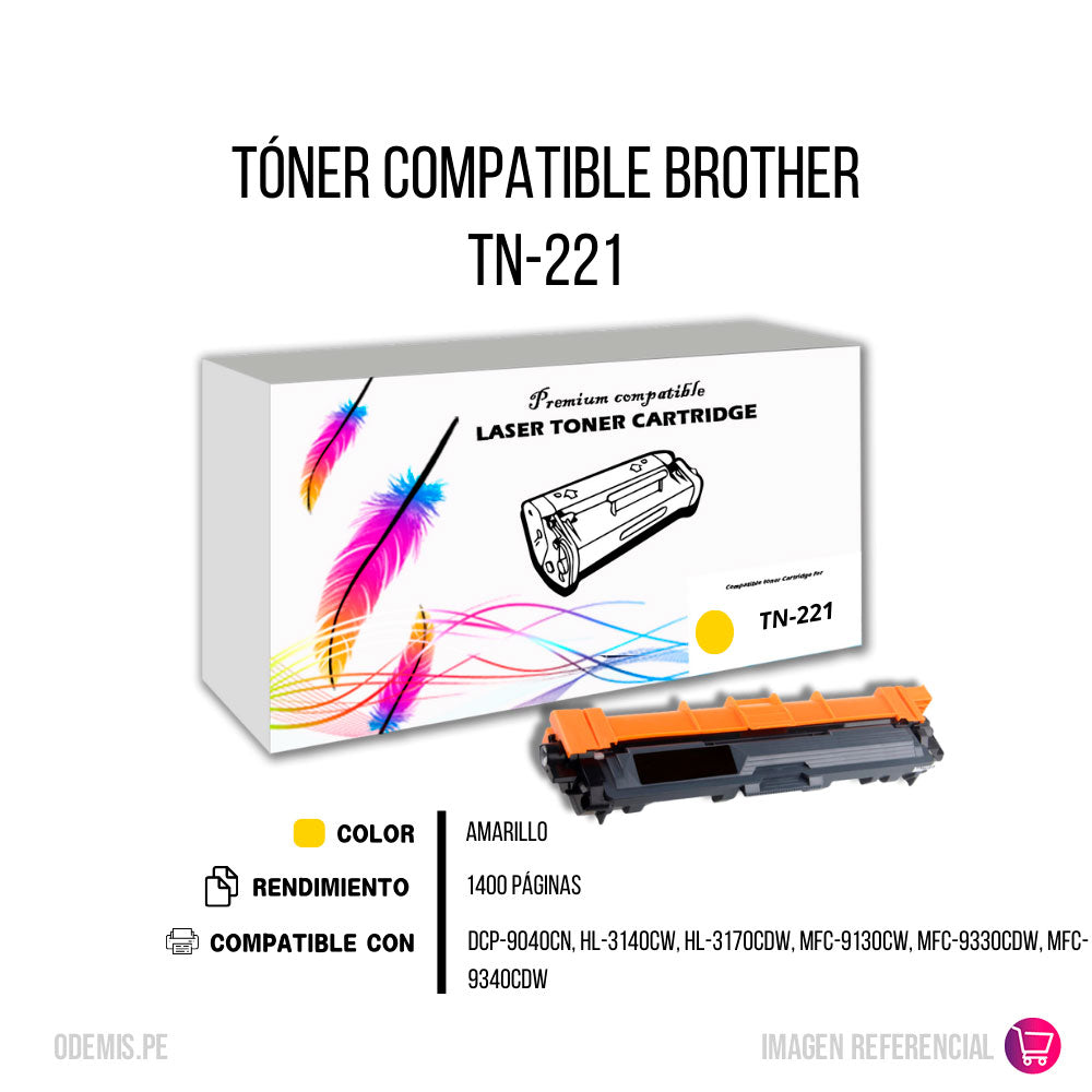 Toner Brother TN-221 Yellow 1.4K Pág. DCP-9040CN Compatible