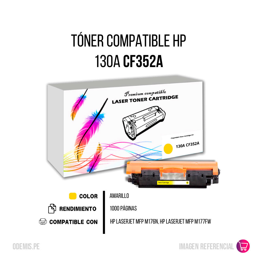 Toner Hp 130A Yellow CF352A 1K Pág. M176n Compatible