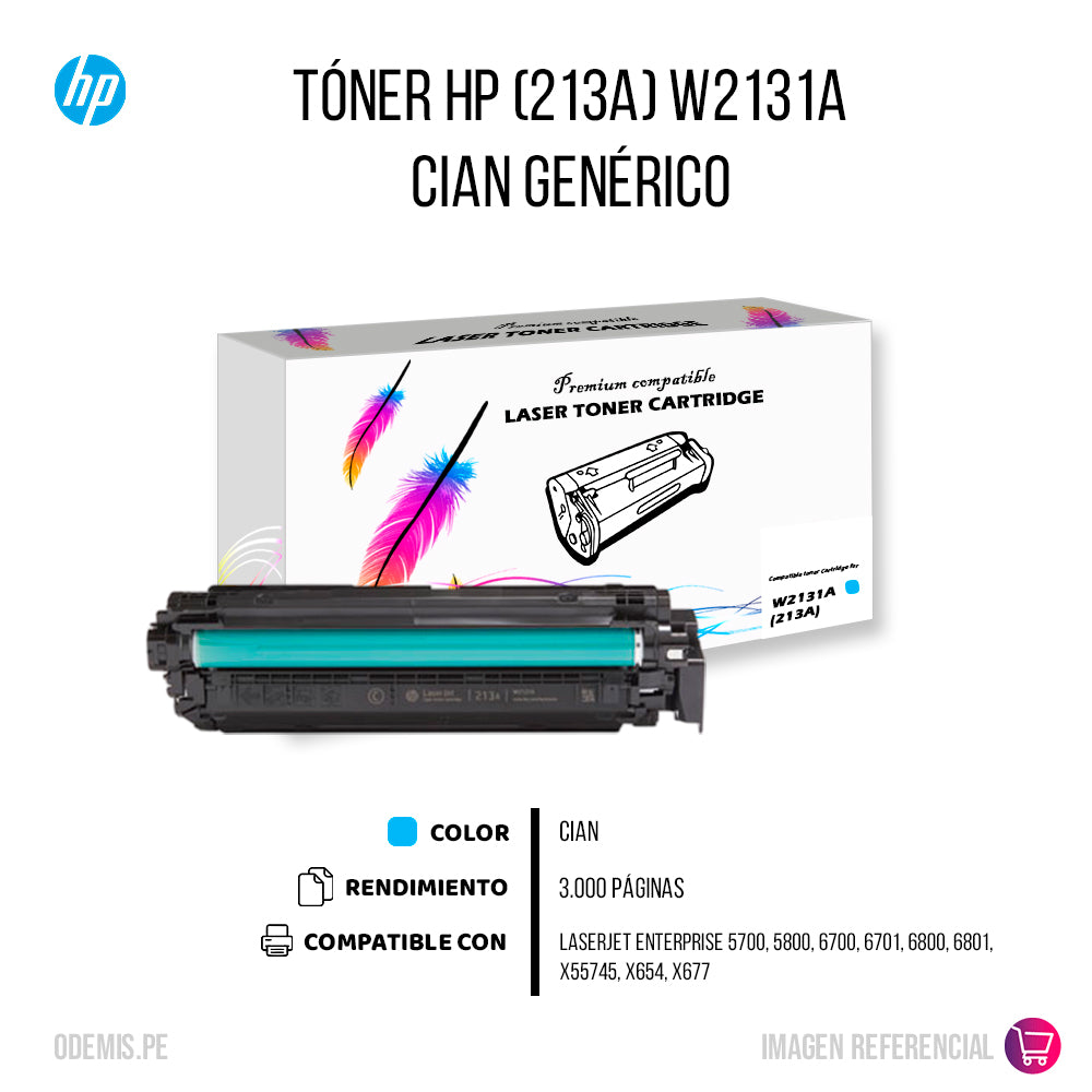 Toner Hp 213A Cyan W2131A 3K Pág. 5700 Compatible