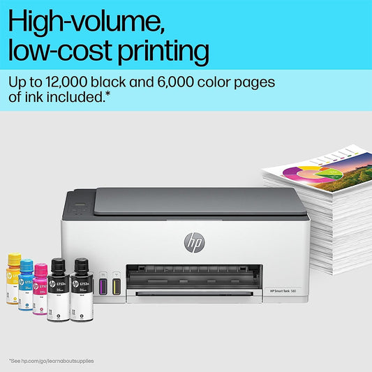 Impresora Todo-en-Uno HP Smart Tank 580 Multifuncional Inalambrico