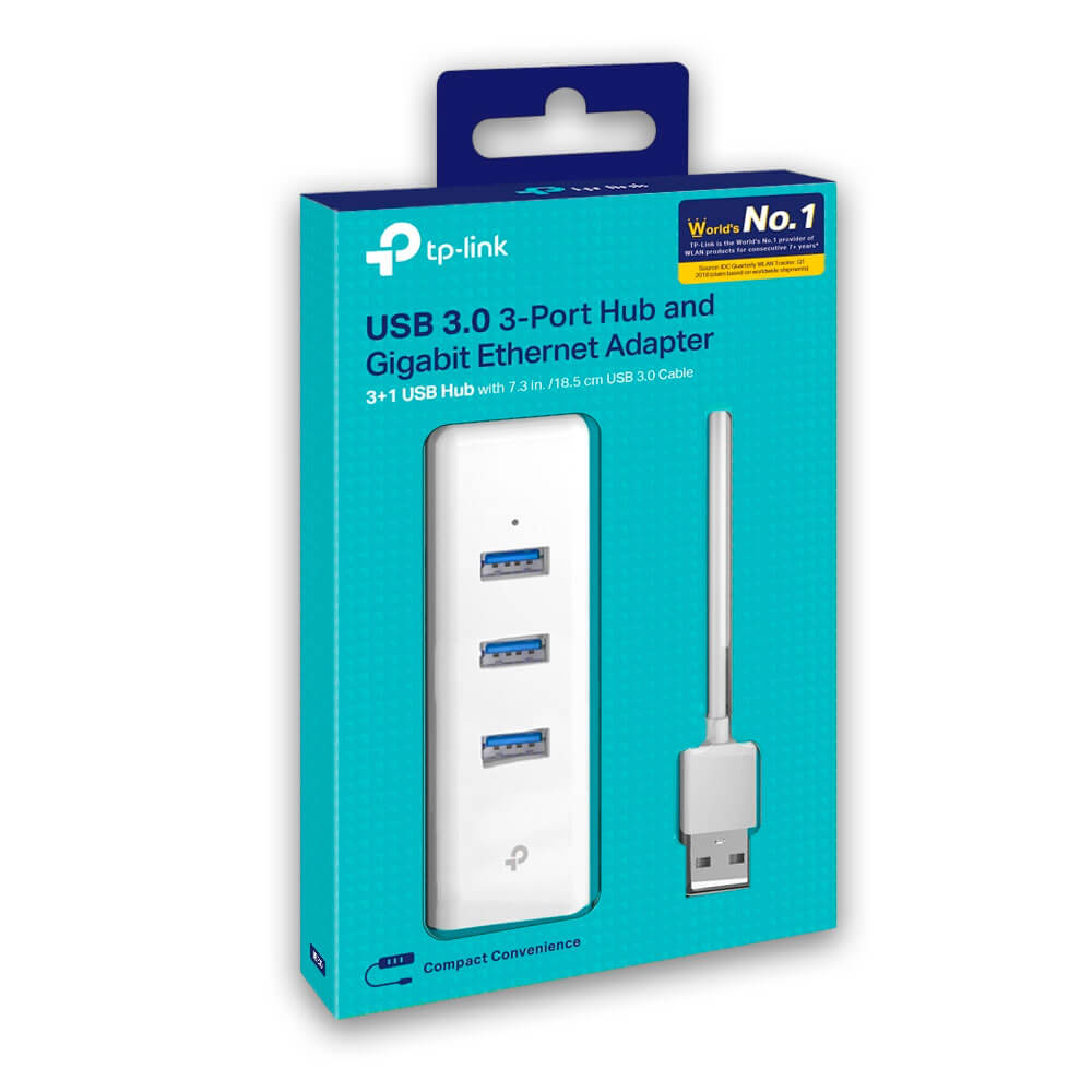 Adaptador Tp-Link UE330 Usb 2 En 1 Con Hub De 3 Puertos Usb 3.0