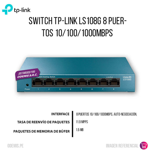 Switch Tp-Link LS108G 8 Puertos 10/100/1000Mbps