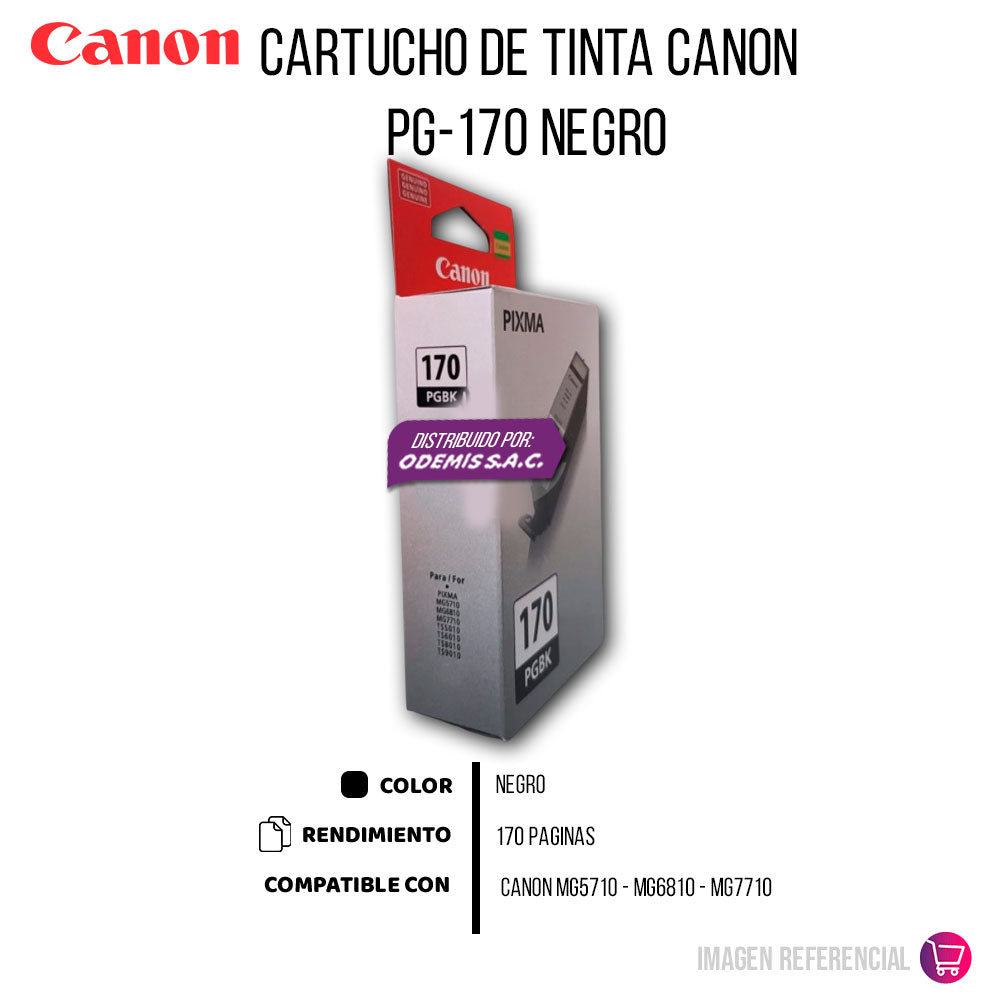Tinta Canon Pgi-170 Black 170 Pág. MG5710 Original