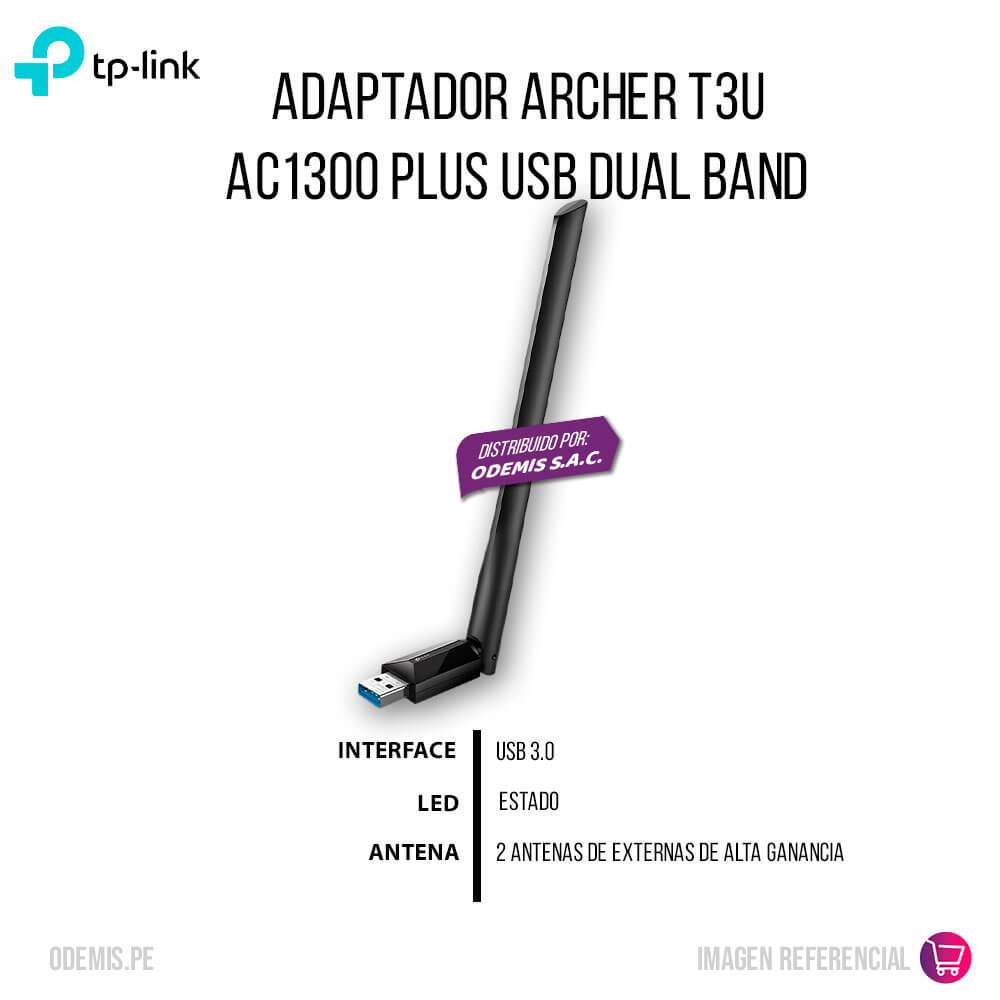Adaptador Archer T3U AC1300 Plus USB Dual Band