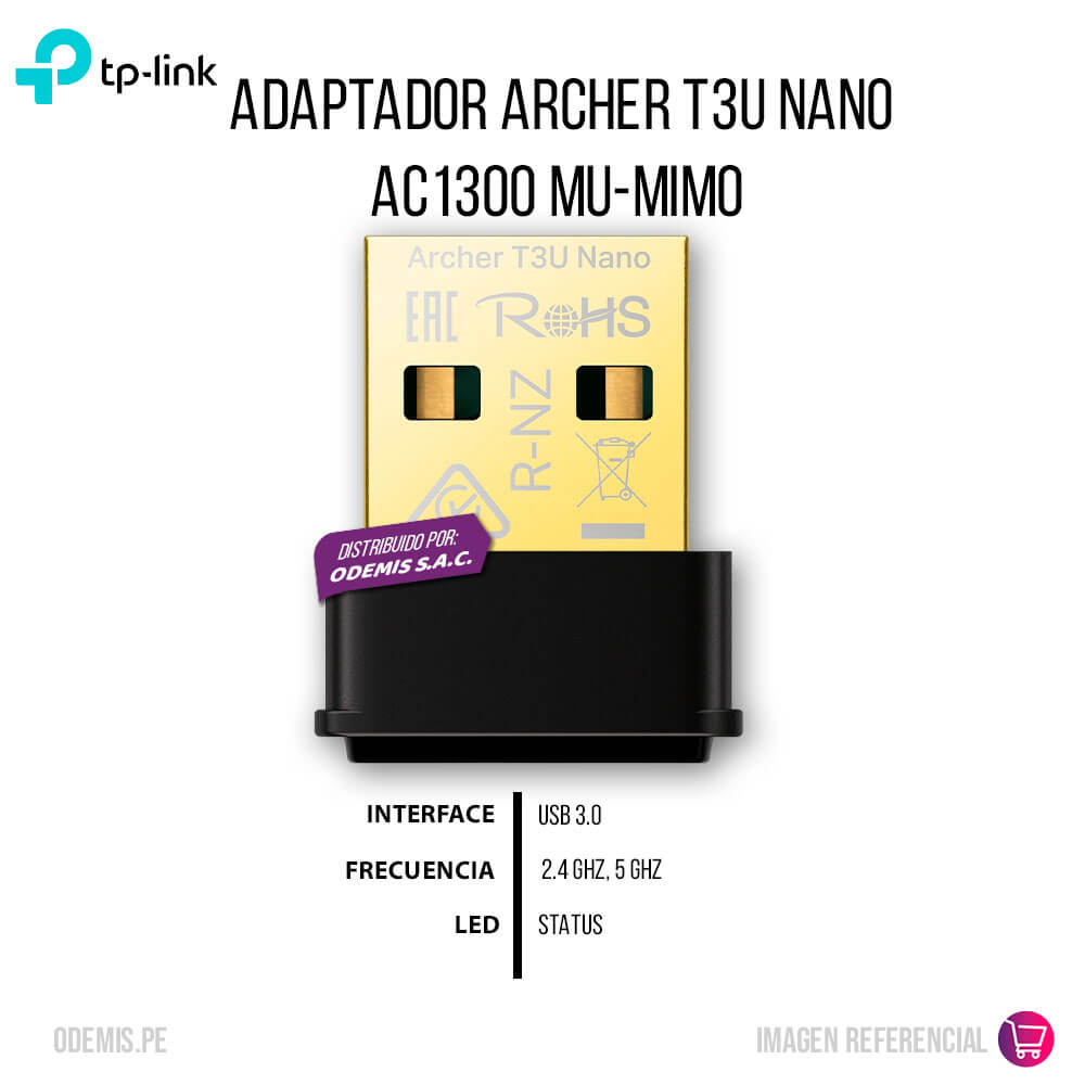 Adaptador Archer T3U Nano AC1300 MU-MIMO