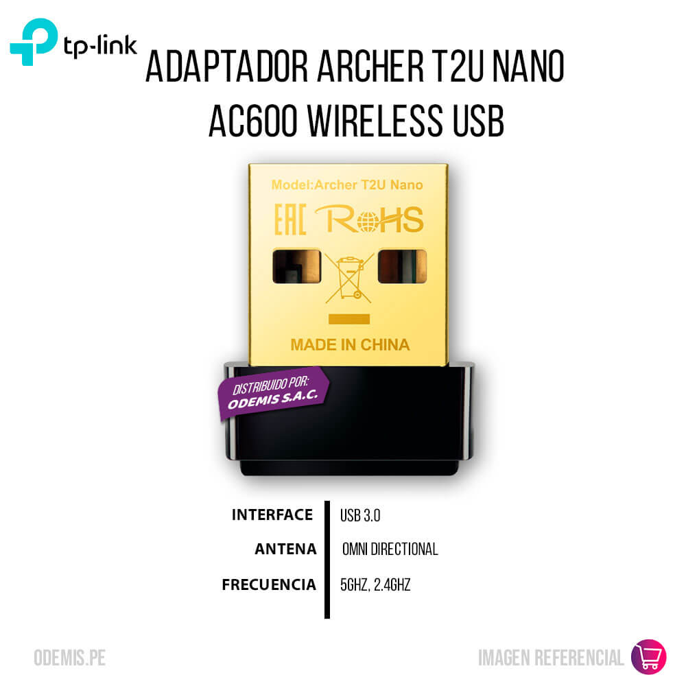 Adaptador Archer T2U Nano AC600 Wireless USB