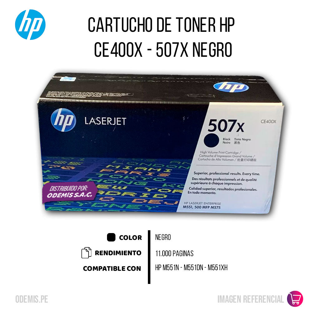 Toner Hp 507X Negro Ce400X 11K Pág. M551dn Original