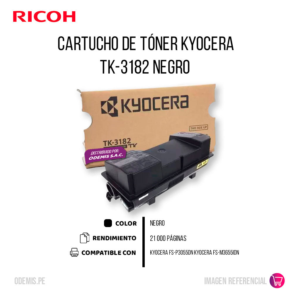 Toner Kyocera TK-3182 Negro 21K Pág. P3055DN Original