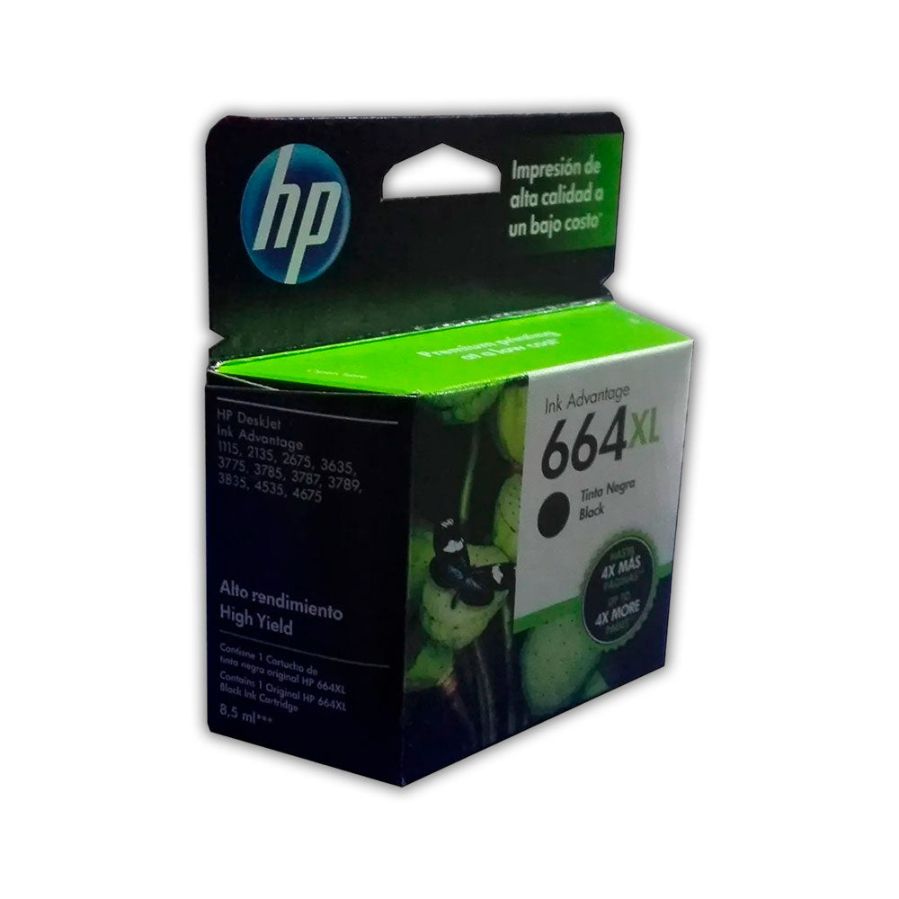 Tinta Hp 664Xl Negro F6V31Al 480 Pág. 1115 Original