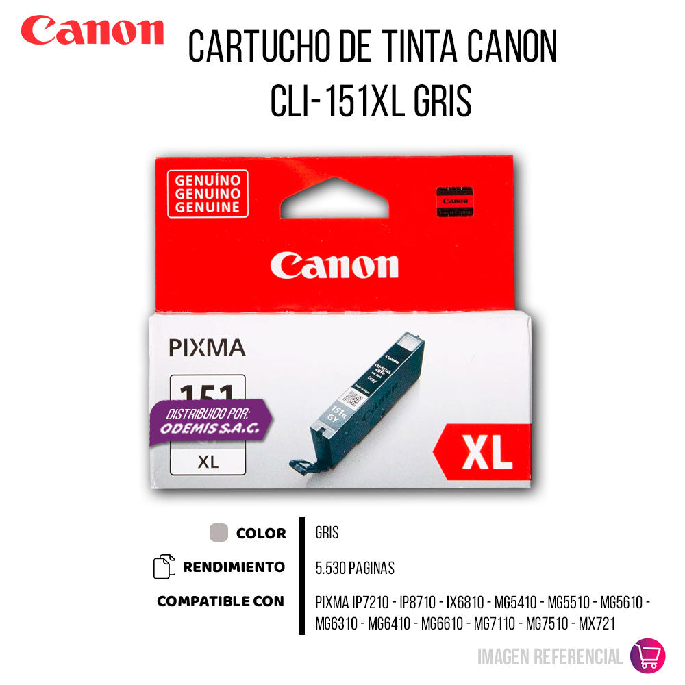 Tinta Canon Cli-151Xl Gris 11ML iP7210 Original