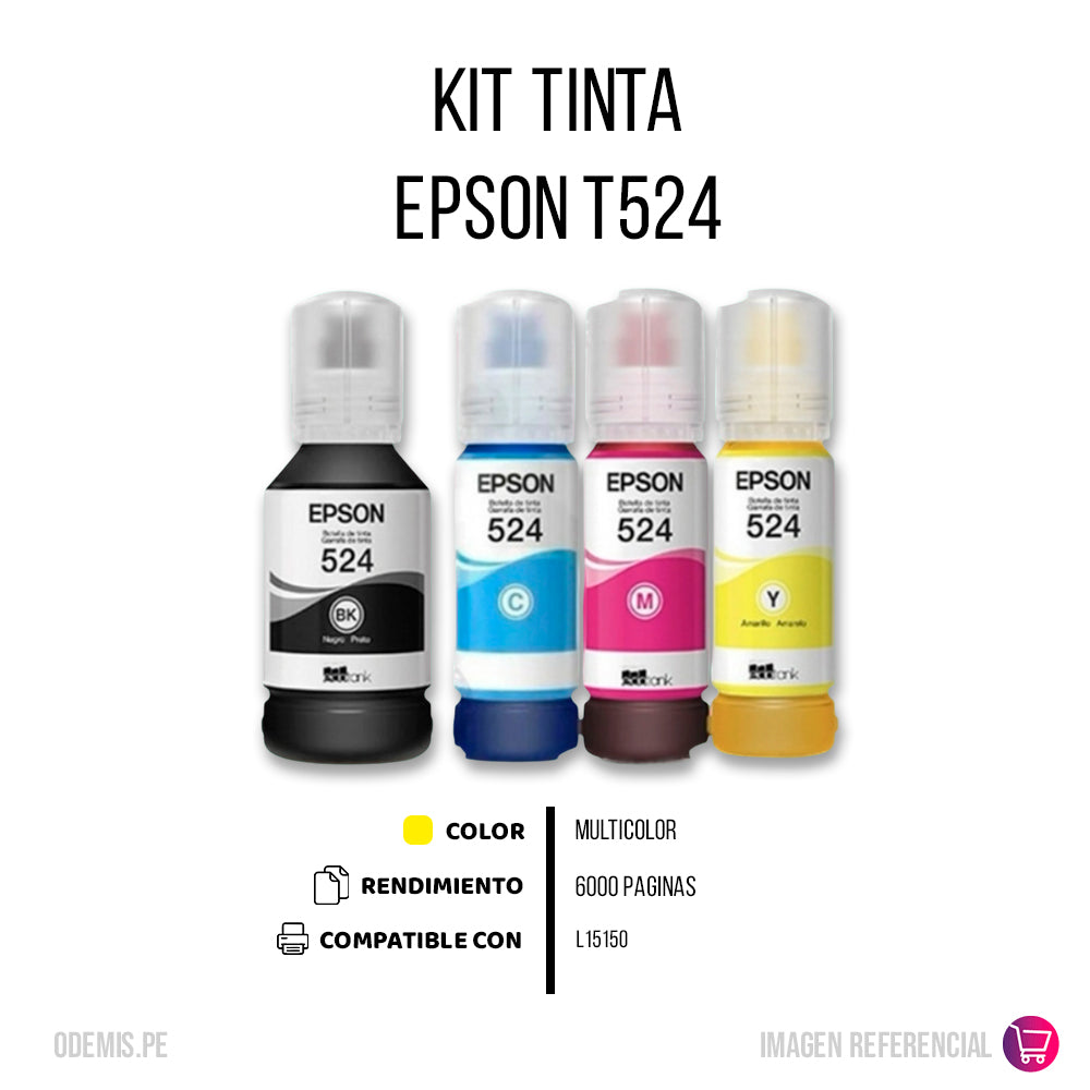 Kit Tinta Epson T524 4 Colores 127ml L15150 Original