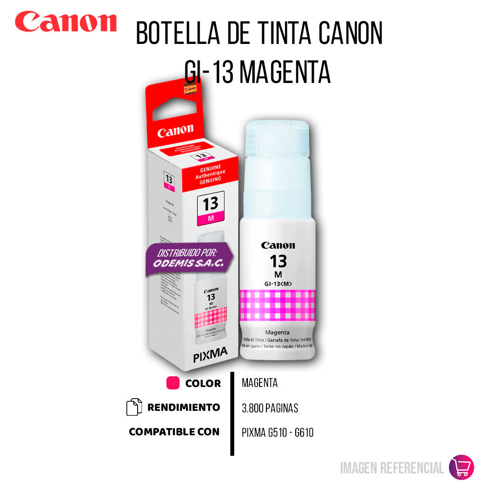 Tinta Canon Gi-13 M Magenta 70ML G510 Original