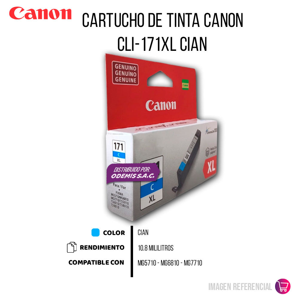 Tinta Canon Cli-171 Xl Cian 10.8ML MG5710 Original