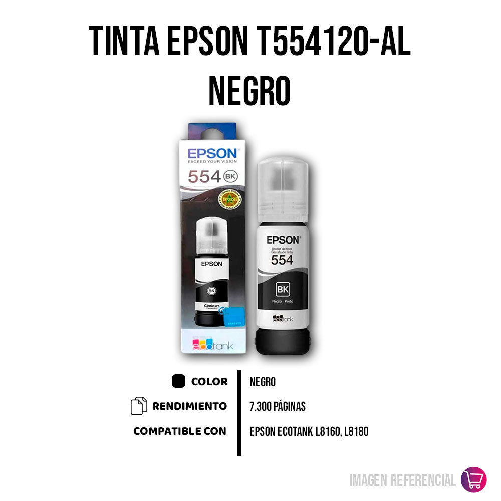 Tinta Epson T554120-Al Negro Pigmentado L8160