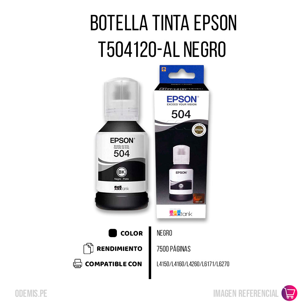 Tinta Epson T504120-Al Negro 127ML L14150 Original