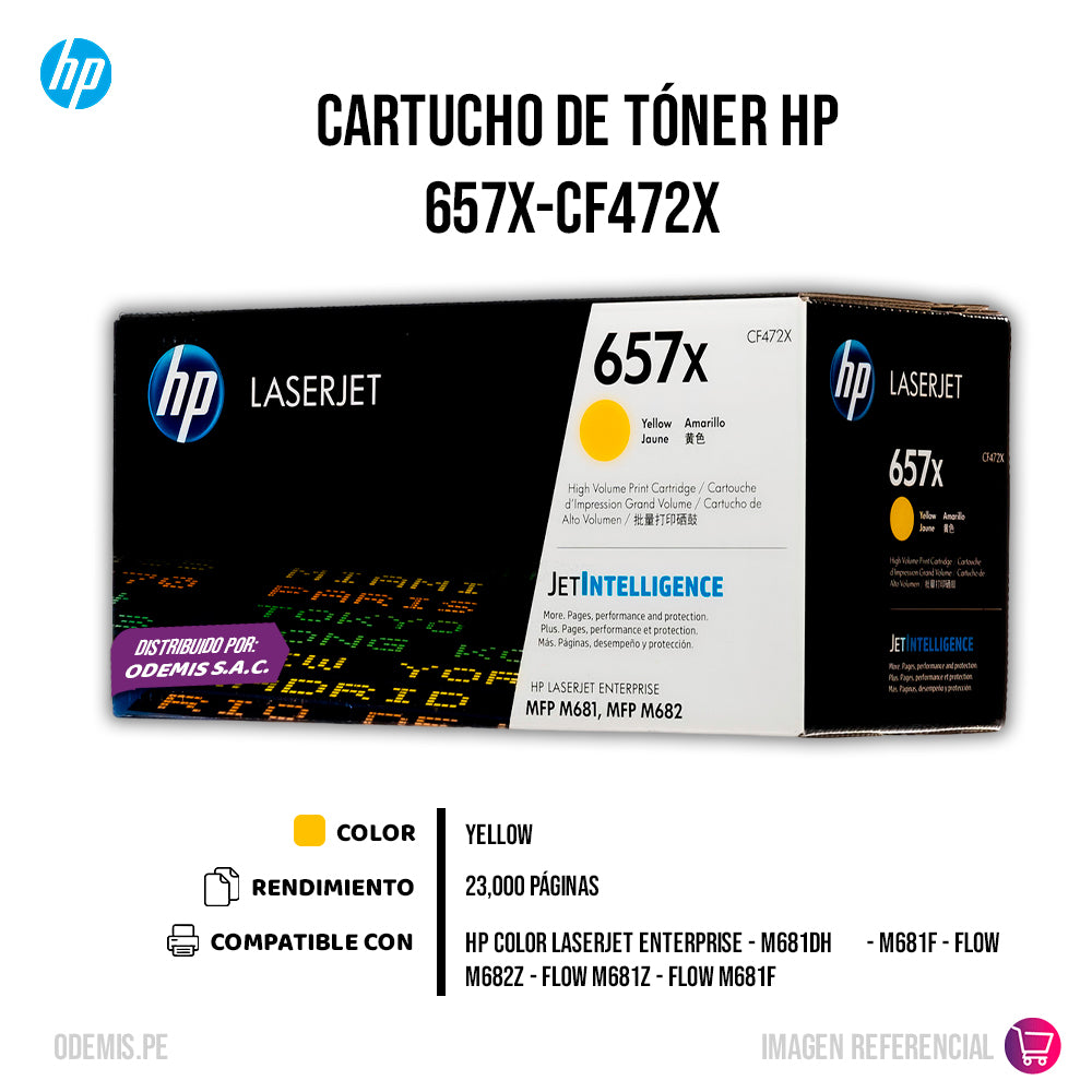 Toner Hp Cf472X (657X) Yellow M681, M682 23000 pág Original
