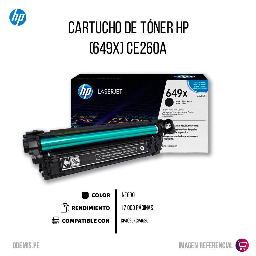 Toner Hp Ce260X (649X) Negro CP4025, CP4525 17000 pág Original