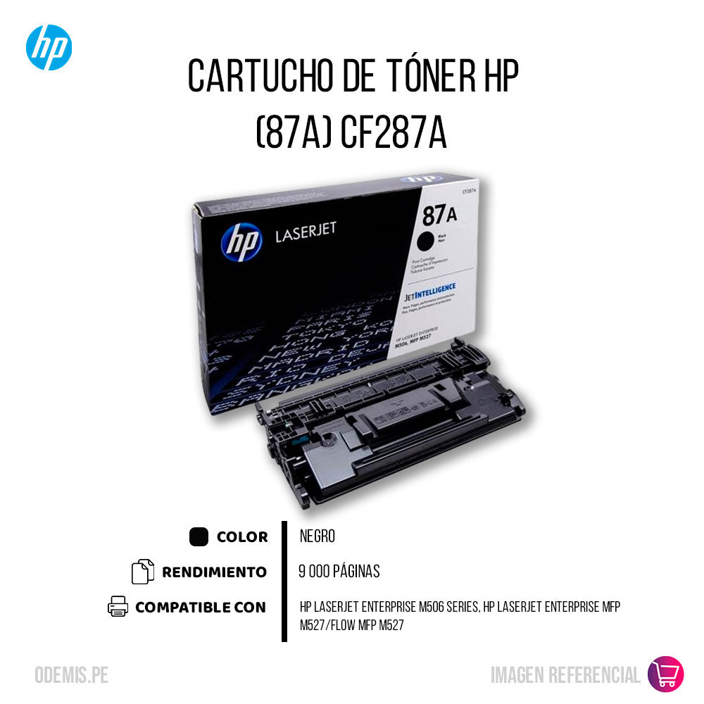 Toner Hp Cf287A (87A) Negro M527, M506 8,550 pág Original