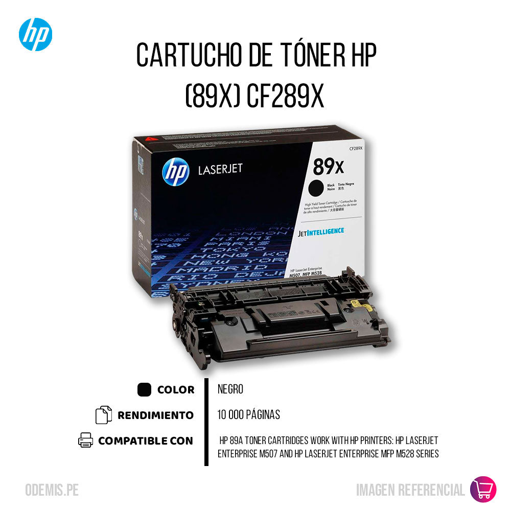 Toner Hp Cf289X (89X) Negro M528, M507 10,000 pág original