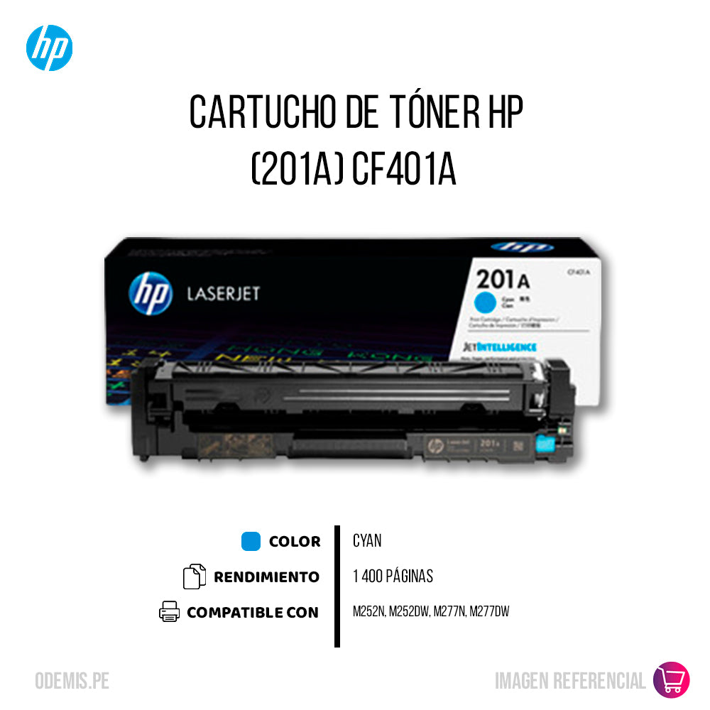 Toner Hp Cf401A (201A) Cyan M252n, M274n 1,400 pág Unico
