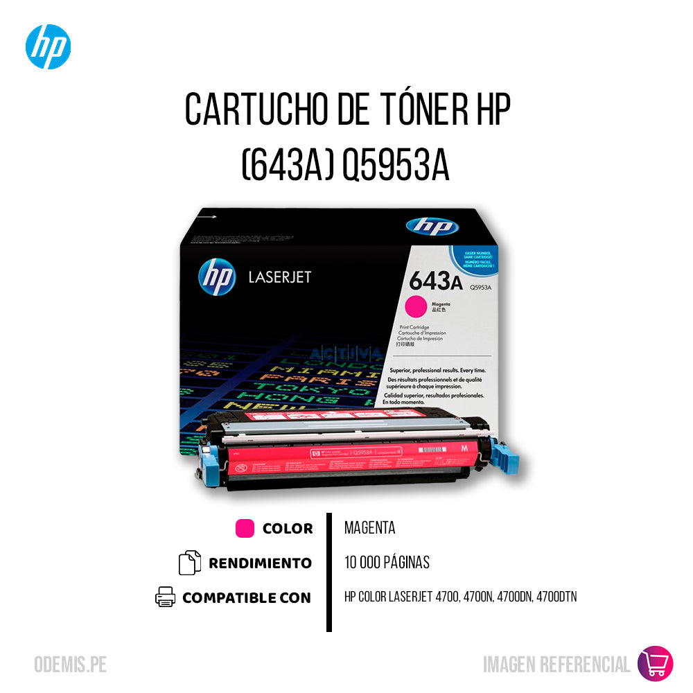 Toner Hp Q5953A (643A) Magenta 4700dn, 4700dtn 10000 pág Original