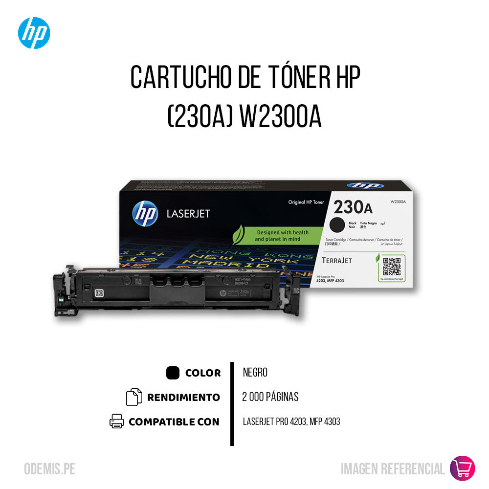 Toner Hp W2300A (230A) Black 4203, 4303 2000 Pag Original