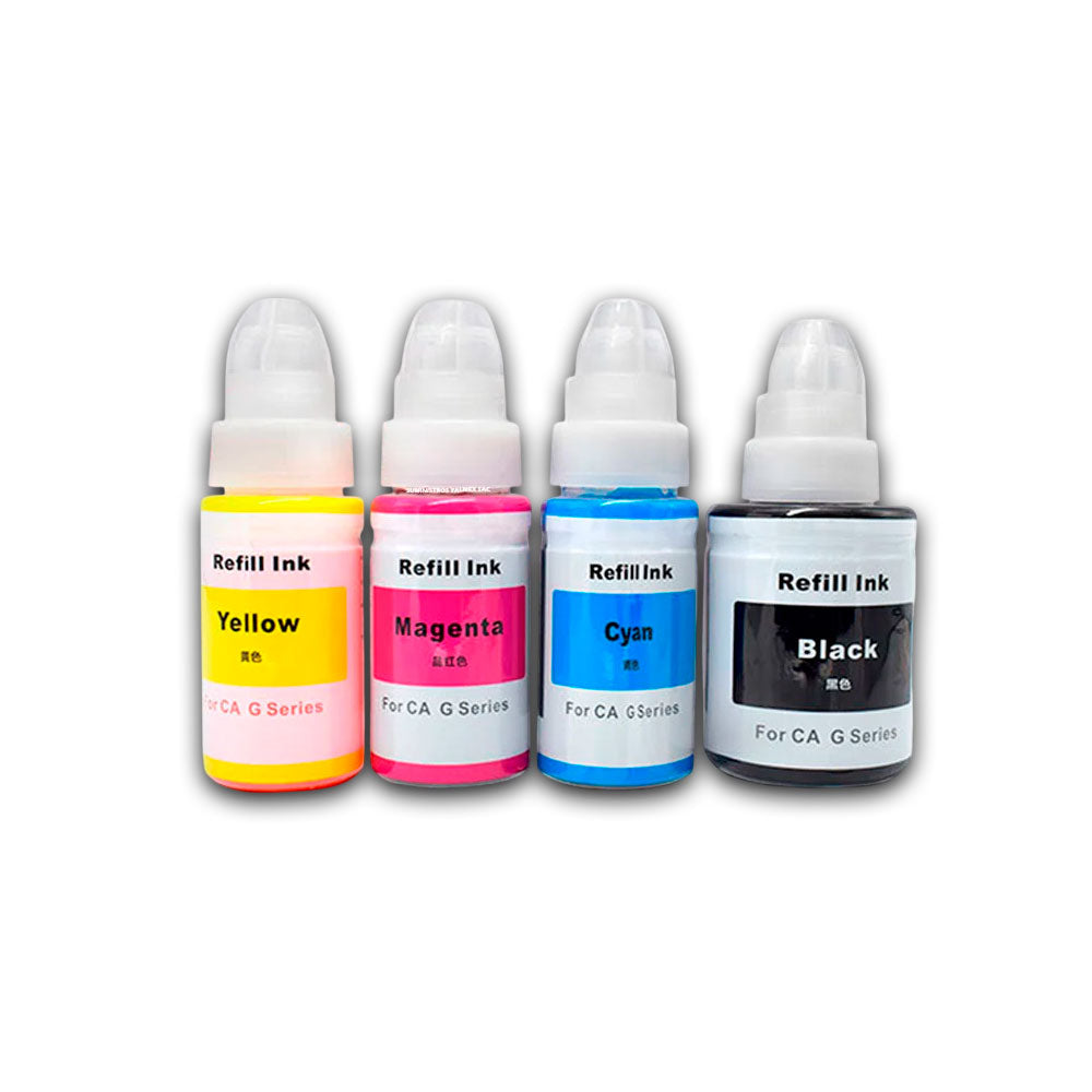 Kit de Tinta Canon GI-190 Negro 70ml y colores 135ml Compatible