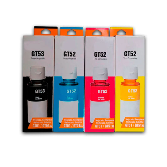 Kit de Tinta HP GT52 Y GT53 Negro 90ml y colores 70ml Compatible