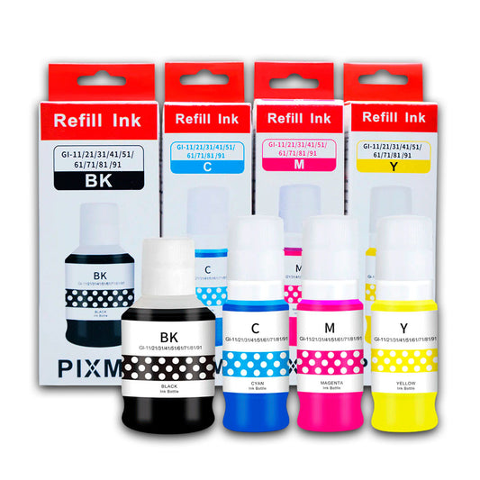 Kit de Tinta Canon GI-11 Negro y colores G3160 Compatible