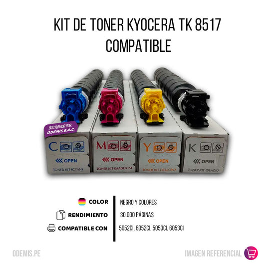 Kit de Toner Kyocera TK 8517 Negro y Colores 5052Ci Compatible