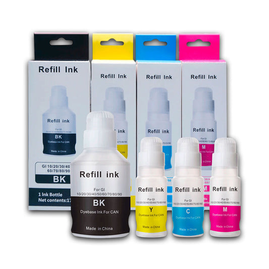 Kit Tinta Canon GI-10 Negro 170ml y color 70ml G7010 Compatible