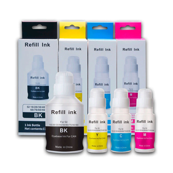 Kit Tinta Canon GI-10 Negro 170ml y color 70ml G7010 Compatible