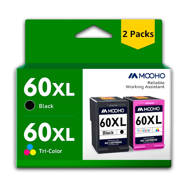 Kit de Tinta HP 60XL Negro y Tricolor para F4435, J4550 Compatible