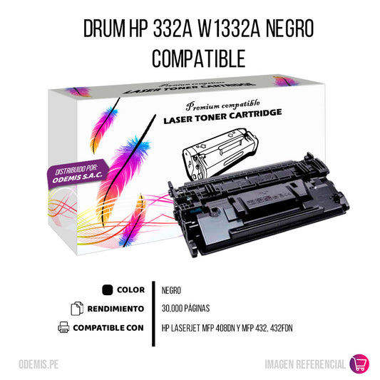Drum HP 332A W1332A Negro 30K Pag Para Mfp432 Compatible