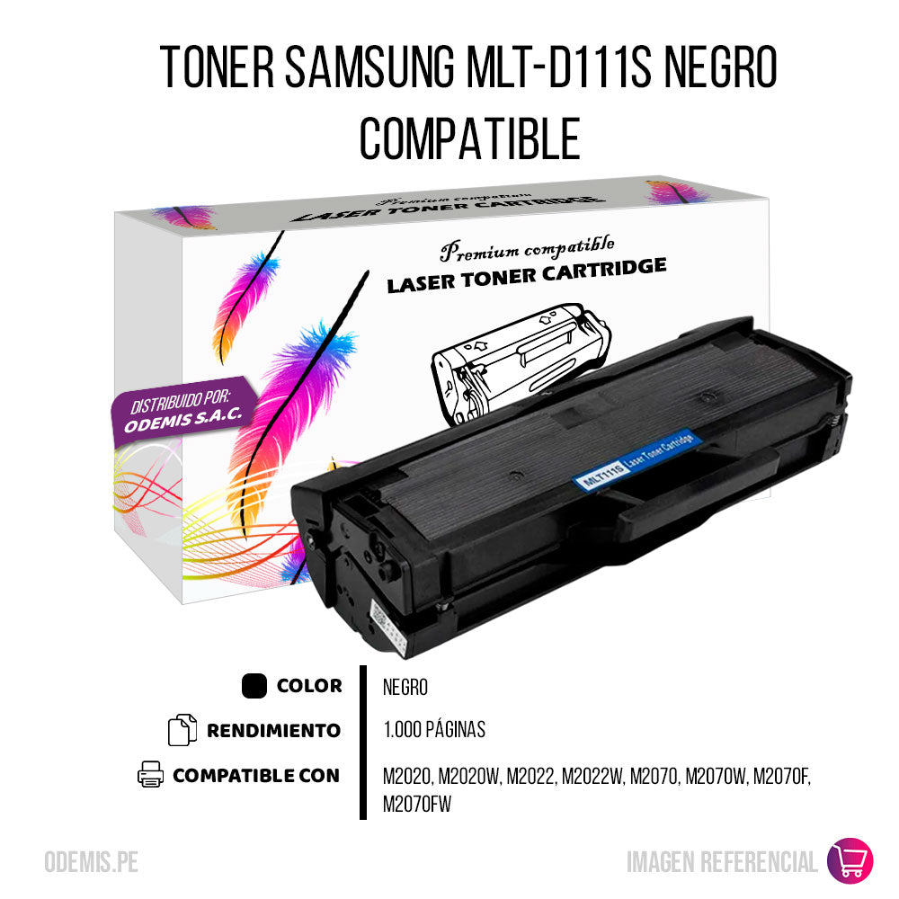 Toner Samsung MLT-D111S Negro 1.000 Pag M2022, M2071 Compatible