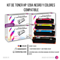 Kit de toner HP 128A CYMK CM1410, CM1415 Compatible Con CHIP