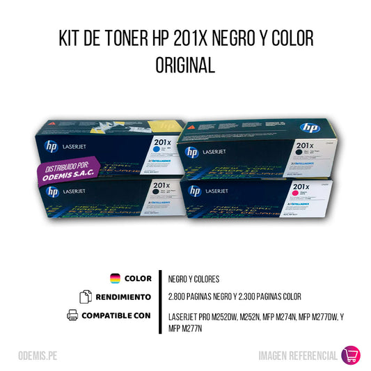 Kit de toner HP 201X CYMK M252n, M274n, M252dw Original