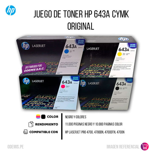 Kit de toner HP 643A CYMK 4700dn, 4700dtn Original
