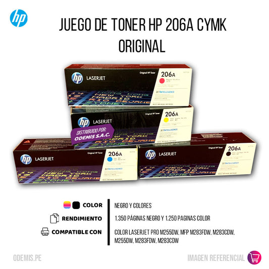 Kit de toner HP 206A CYMK M255dw, M283fdw Original