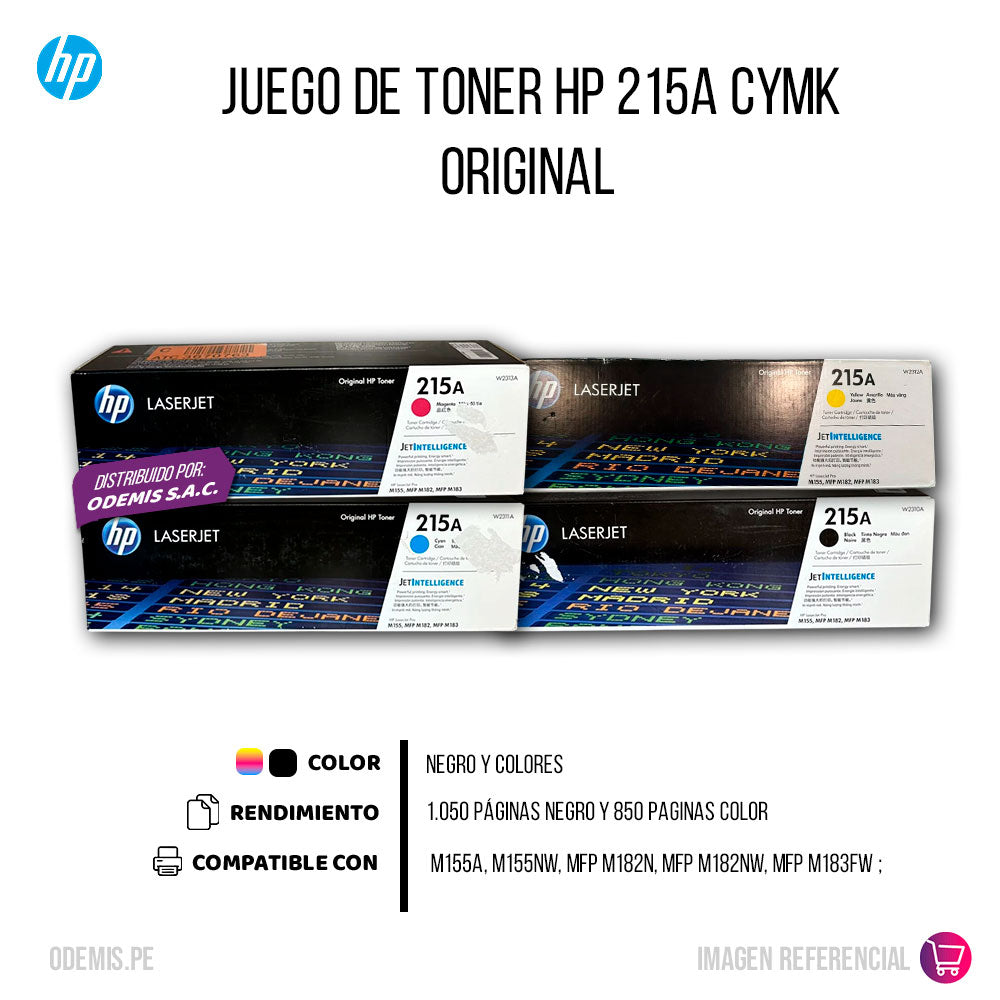 Kit de toner HP 215A CYMK M155a, M182nw, M183fw Original