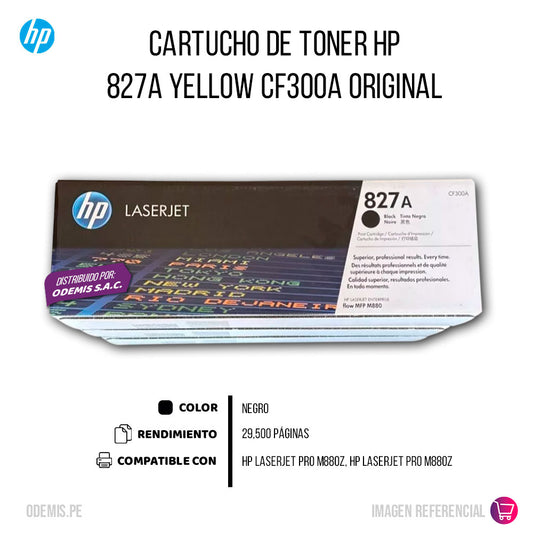 Toner Hp 827A Negro CF300A 29.5K Pág. M880z Original