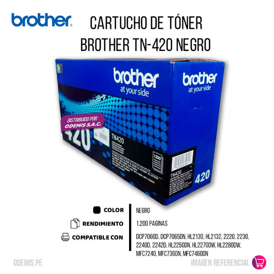 Toner Brother Tn420 Negro 1200 Pág. DCP7060D Original