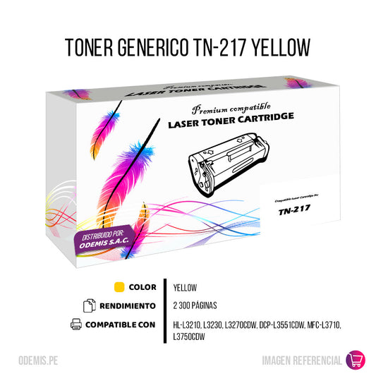 Toner Brother TN-217 Yellow 2.3K Pág. HL-L3210 Compatible