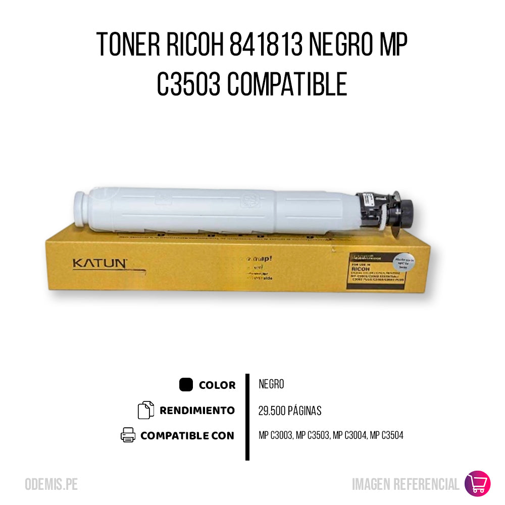 Toner Ricoh 841813 Negro 495g MP C3003. MP C3503 Compatible
