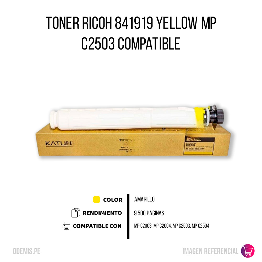 Toner Ricoh 841919 Yellow 202g MP C2004. MP C2503 Compatible