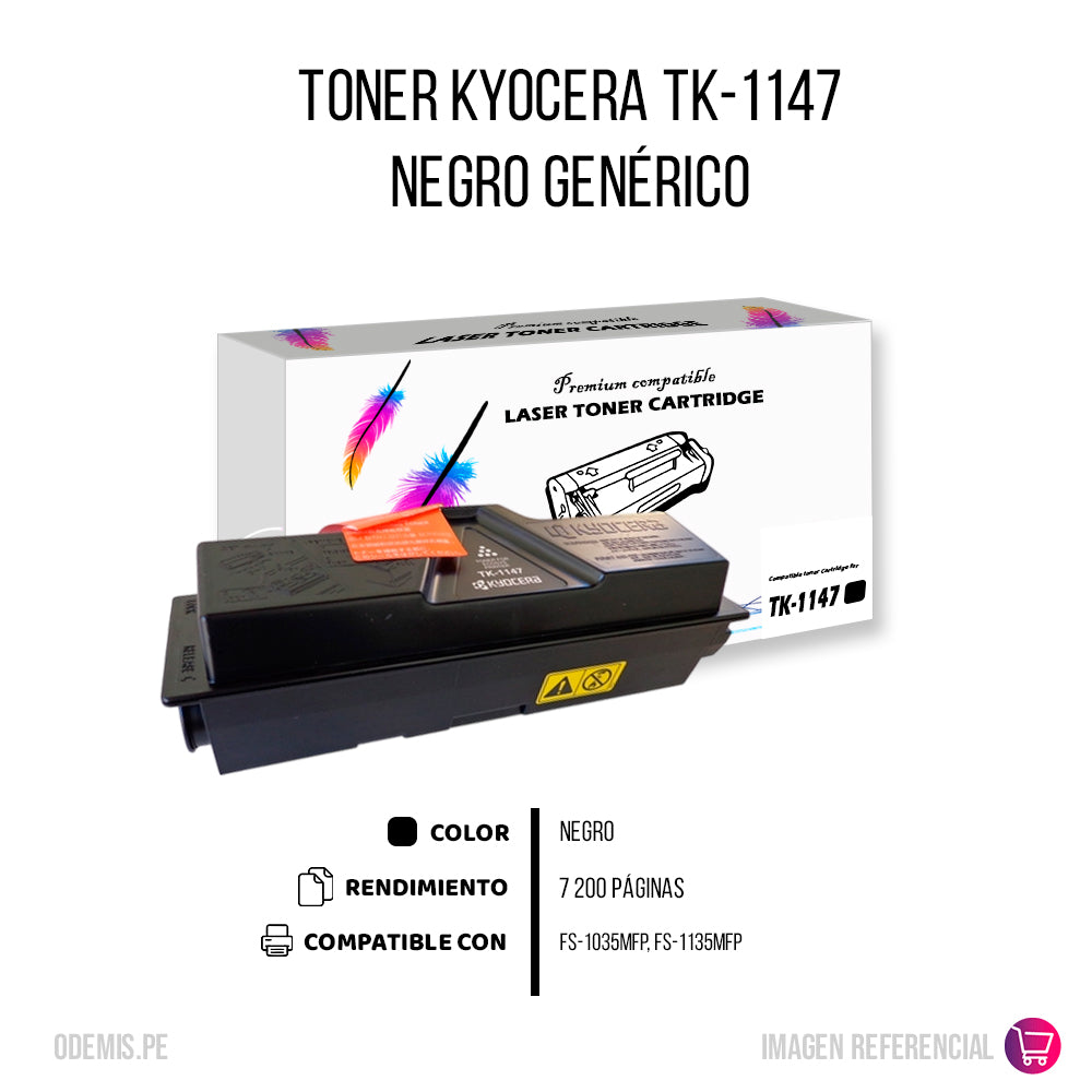 Toner Kyocera TK-1147 Negro 12K Pág. Fs-1035Mfp Compatible